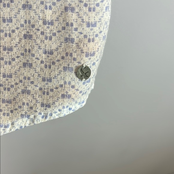 Eddie Bauer Blue and White Embellished Blouse with Bib Collar Size M - Picture 8 of 11